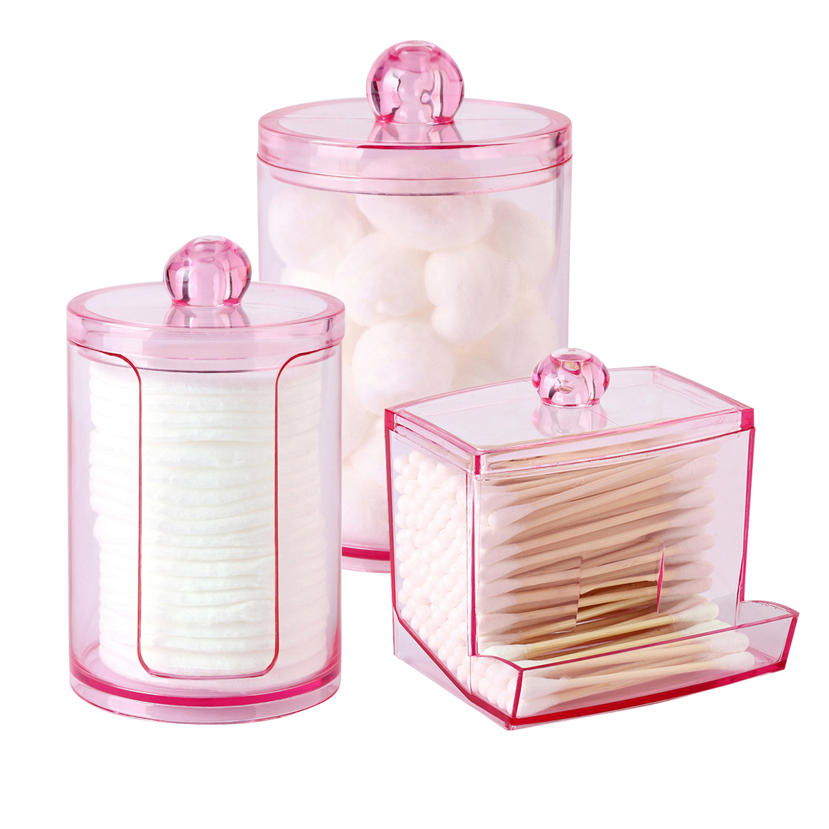 Bath Salts Jar - Qtip Holder Dispenser with Lid -