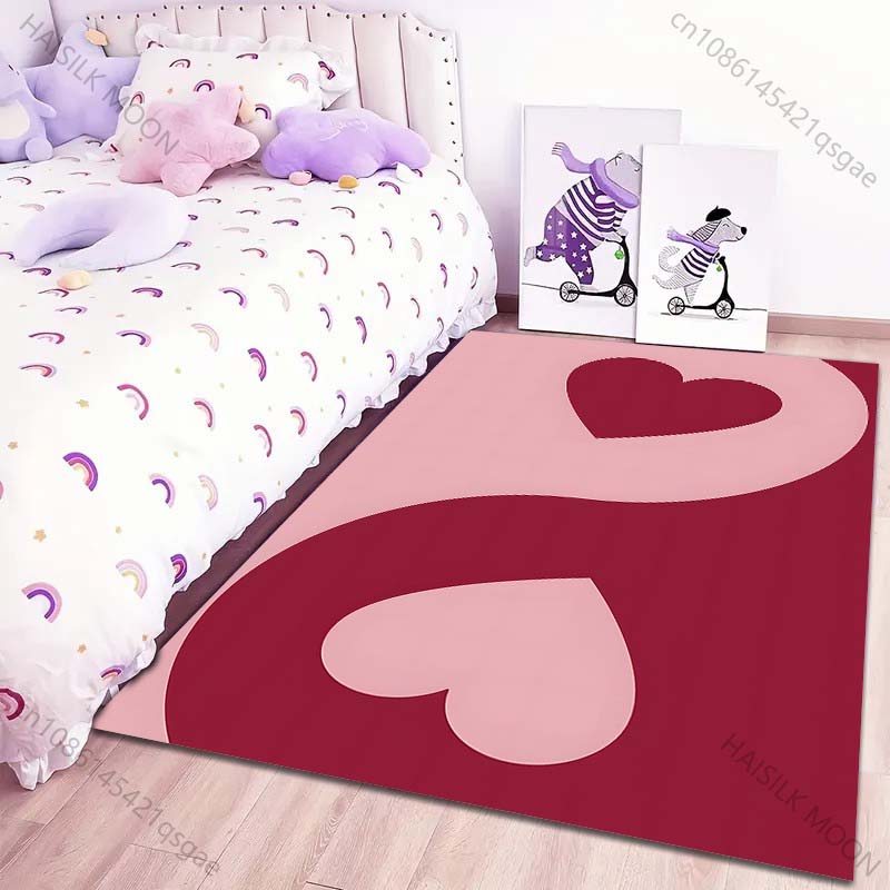 Home Bathroom With Two Toilets - Multi-Size Two Love Hearts Art Carpet