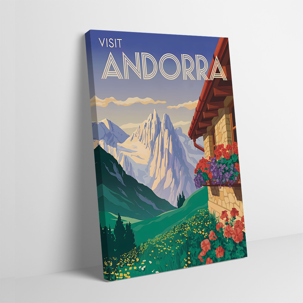 Bathroom Home Visit - Visit Andorra Travel Poster Customizable Printed
