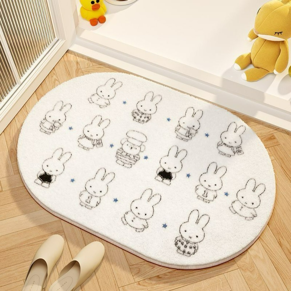 Home Bathroom Gadgets - Miffy Cartoon Floor Mat Soft Imitation