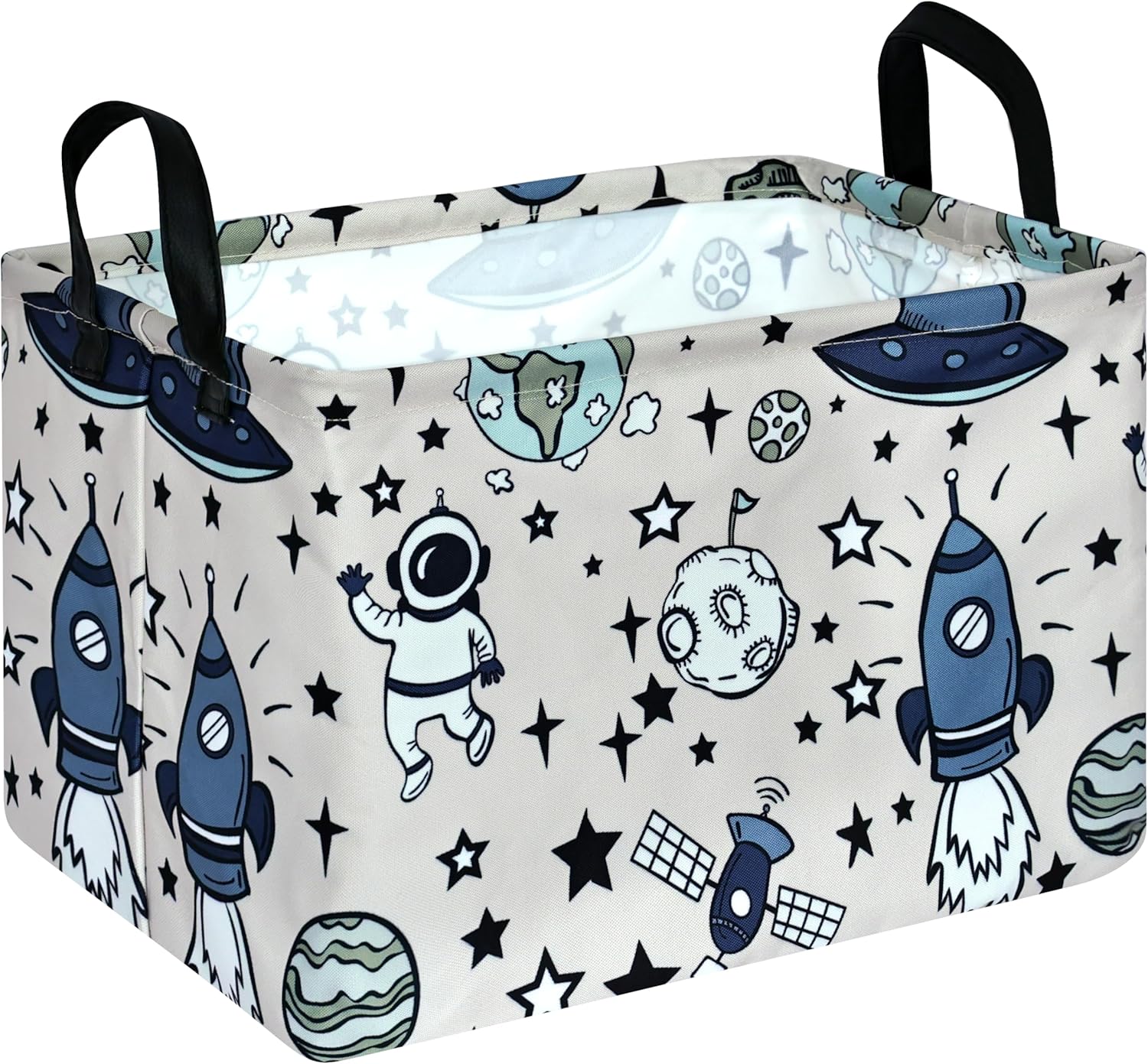 Home Kitchen & Bathroom - Spaceman Print Collapsible Storage Basket, Foldable