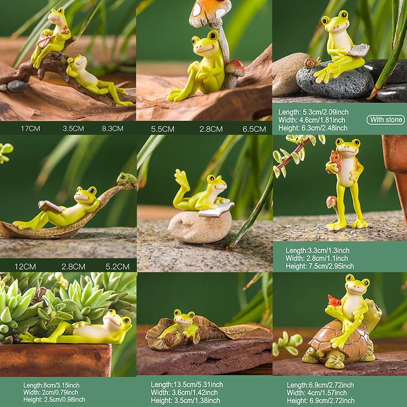 Home Bathroom Gadgets - Resin Funny Frog Figurines For Interior