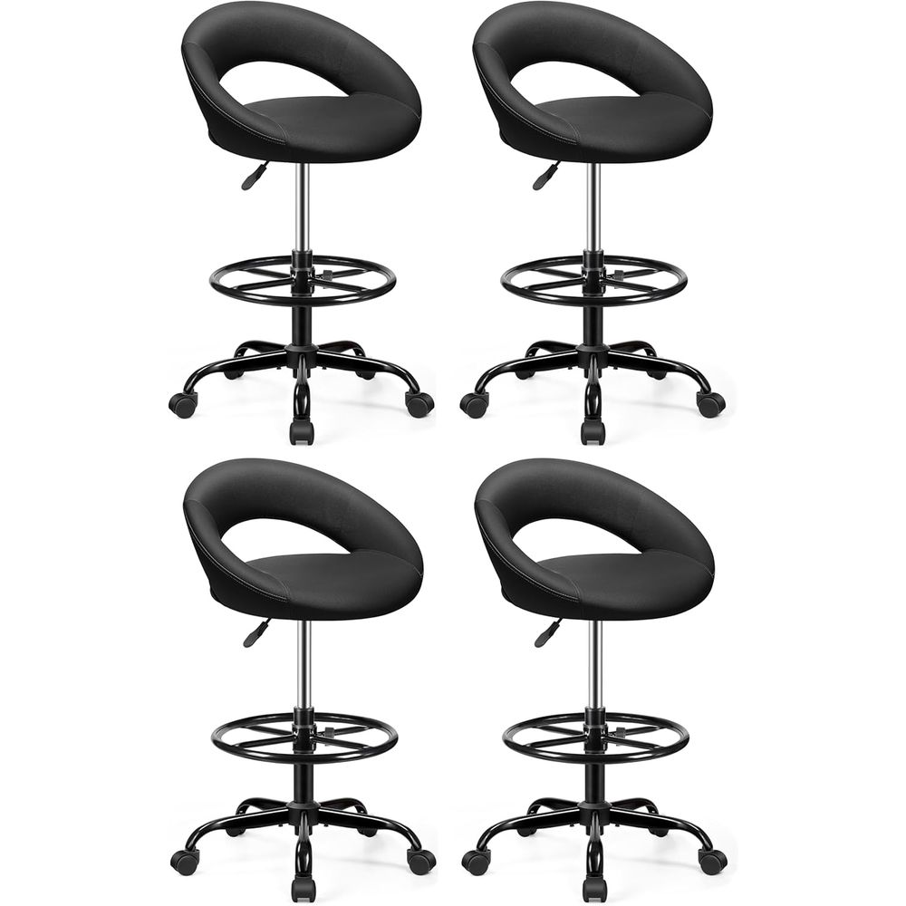 Home Kitchen & Bathroom - Adjustable Swivel Bar Stools with Back