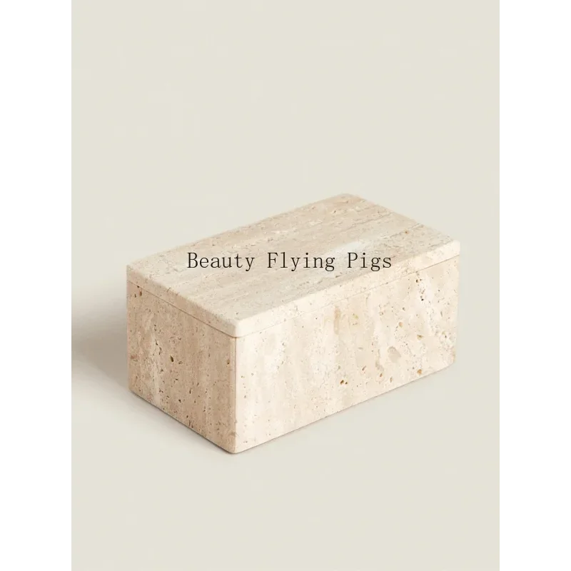 Bath Salts Jar - Travertine Storage Container for Jewelry Marble