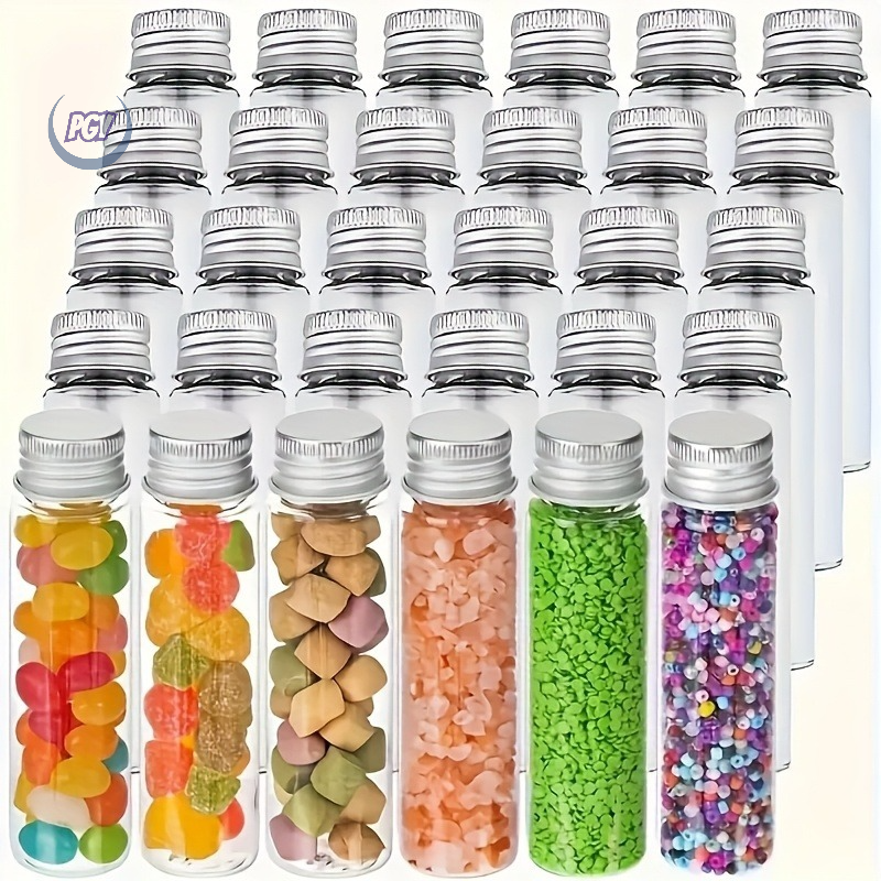 Bath Salts Jar - 25pcs Plastic Transparent Tubes with Aluminum
