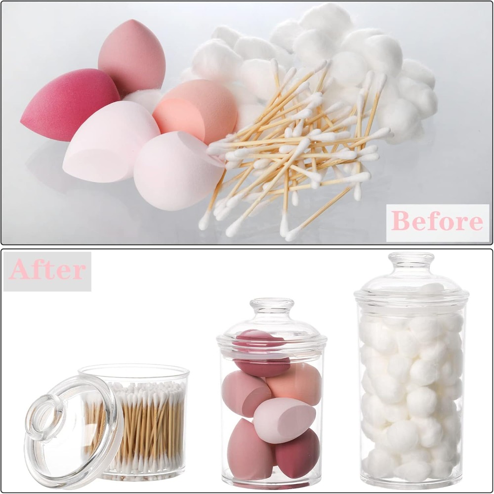 Set of 3 Acrylic Apothecary Ja - đánh giá và giá Bath Salts Jar