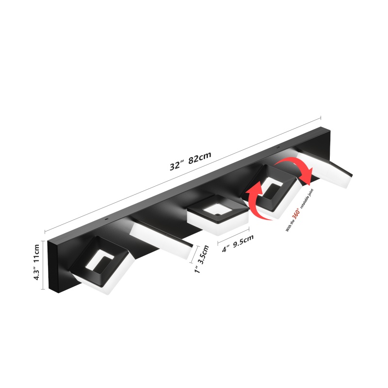 Adjustable 5-Head LED Mirror L - đánh giá và giá Home Bathroom Vanity