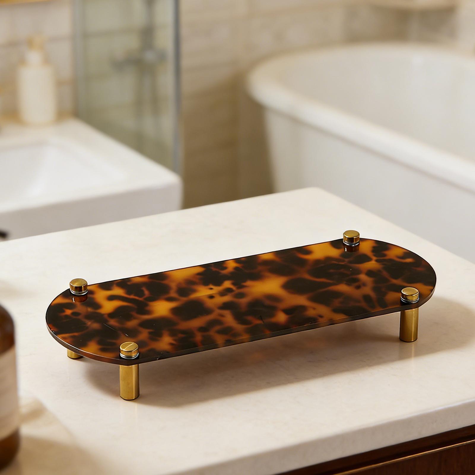Bathroom Counter Tray Tortoise - đánh giá và giá Home Bathroom Decor