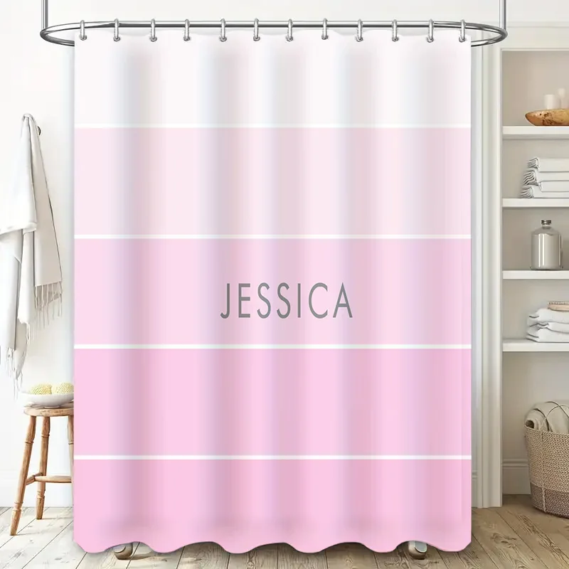 Customizable Pink Bath Curtain - đánh giá và giá Home Bathroom Name