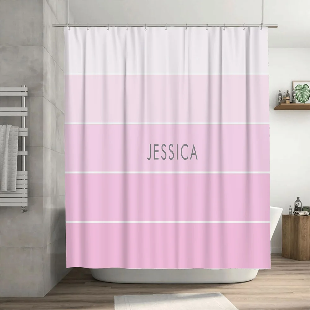 Customizable Pink Bath Curtain - đánh giá và giá Home Bathroom Name