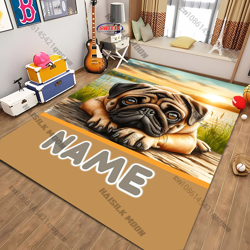 Personalized Pug Dog Area Rug, - đánh giá và giá Home Bathroom Name