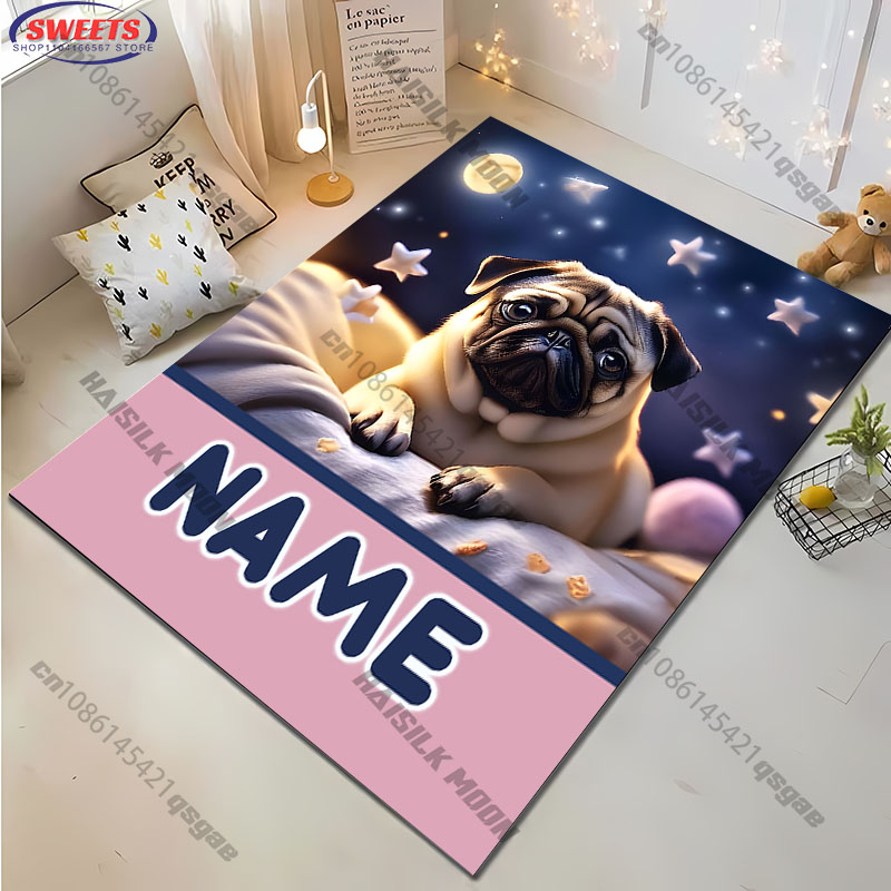 Personalized Pug Dog Area Rug, - đánh giá và giá Home Bathroom Name