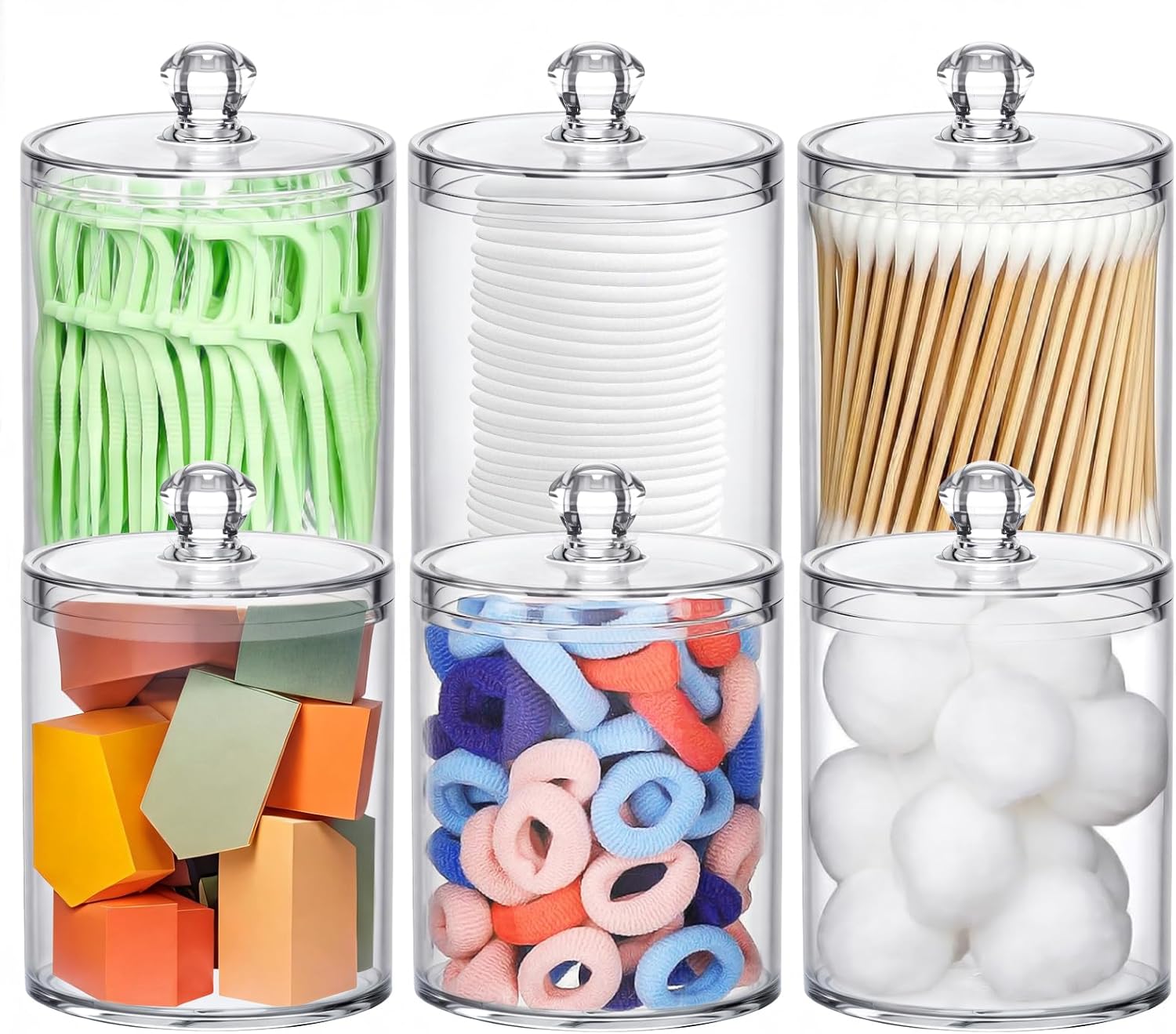 Acrylic Qtip Holder 6 Pack wit - đánh giá và giá Home Bathroom Decor