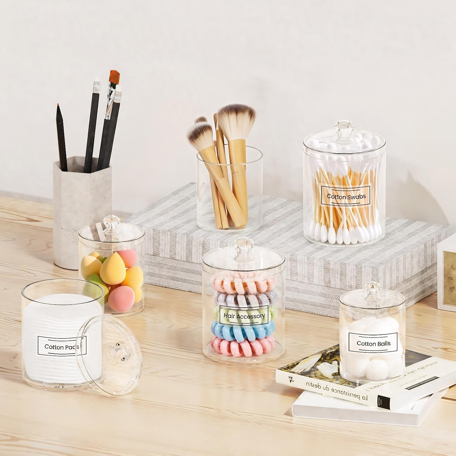 Acrylic Qtip Holder 6 Pack wit - đánh giá và giá Home Bathroom Decor