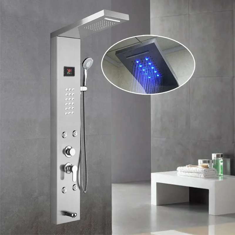 Luxury Black Color Thermostati - đánh giá và giá Shower Head Rain