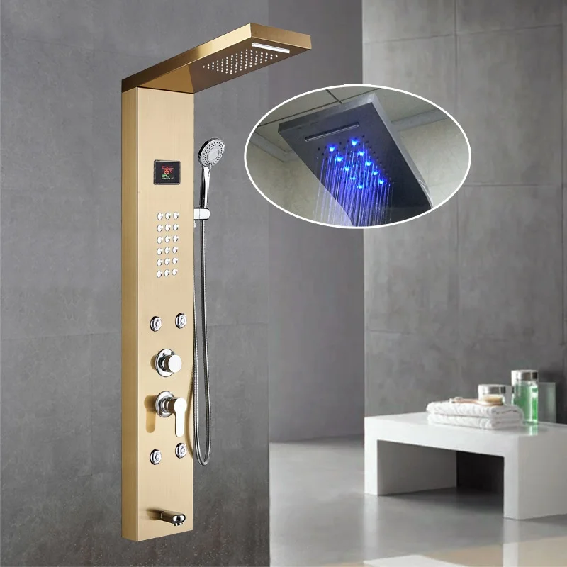 Luxury Black Color Thermostati - đánh giá và giá Shower Head Rain