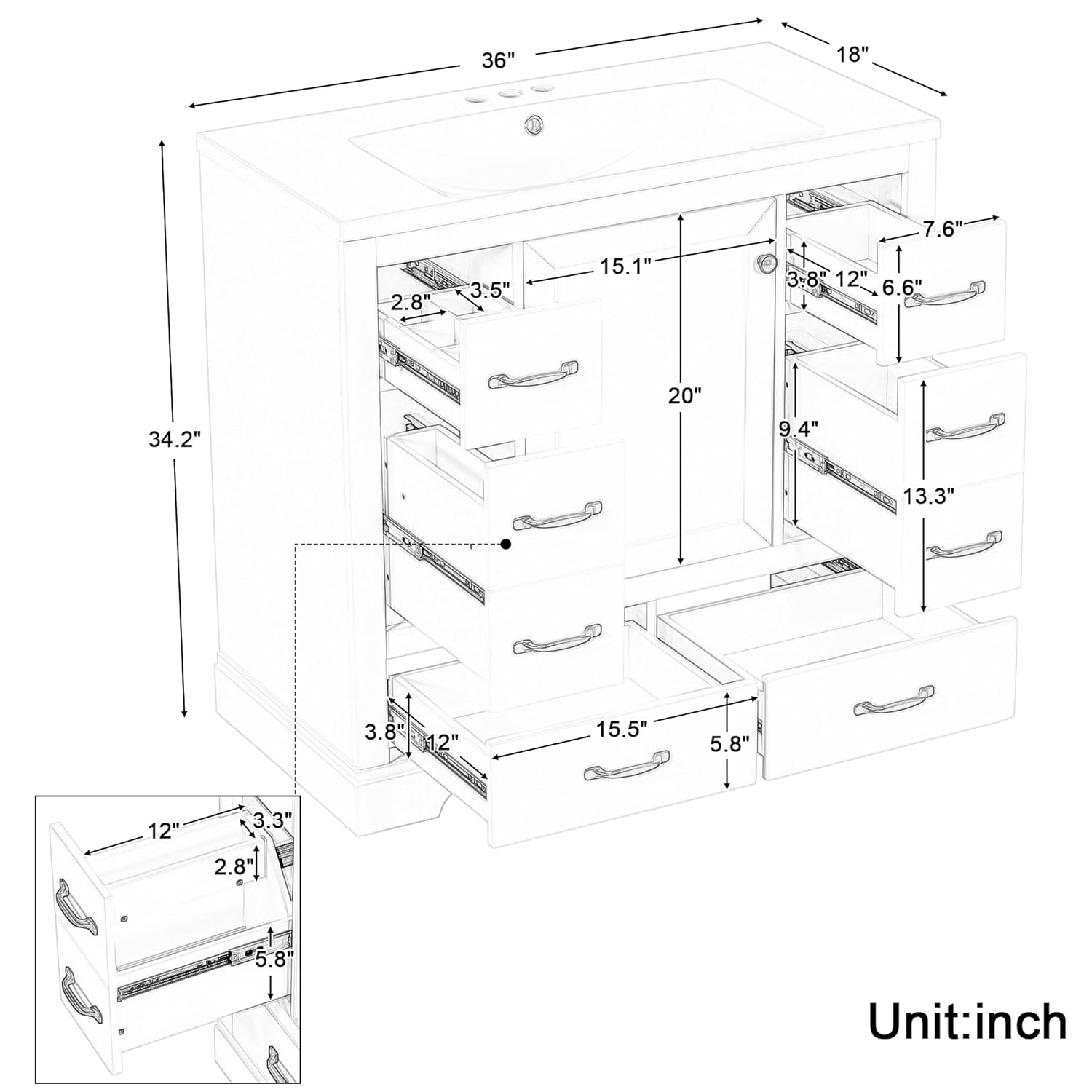 36in Bathroom Vanity Cabinet w - đánh giá và giá Home Bathroom Vanity