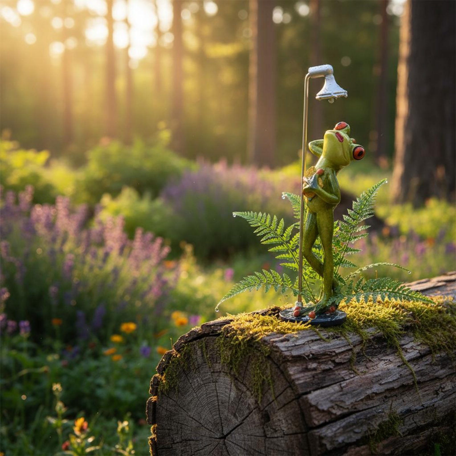 Showering Frog Figurine Novelt - đánh giá và giá Home Bathroom Decor