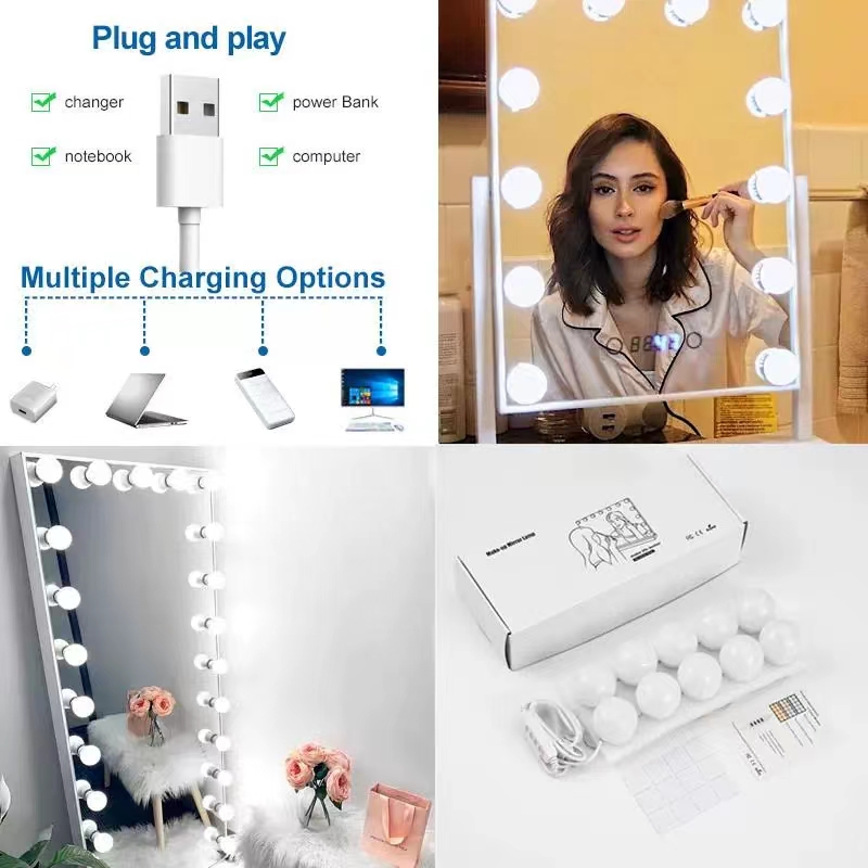 LED Light Paste Mirror Makeup  - đánh giá và giá Home Bathroom Vanity