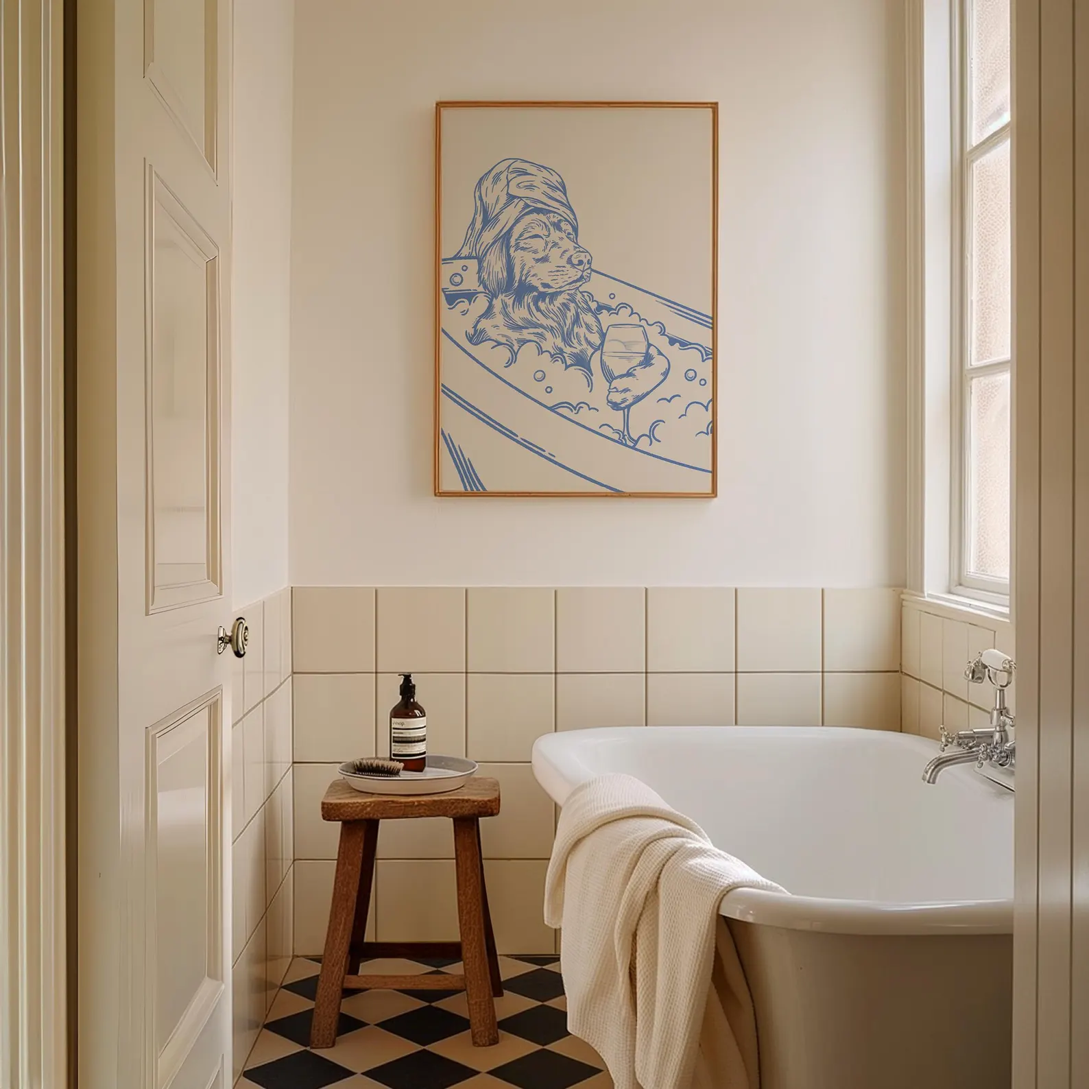 Dog with Wine Trendy Bathroom  - đánh giá và giá Home Bathroom Decor