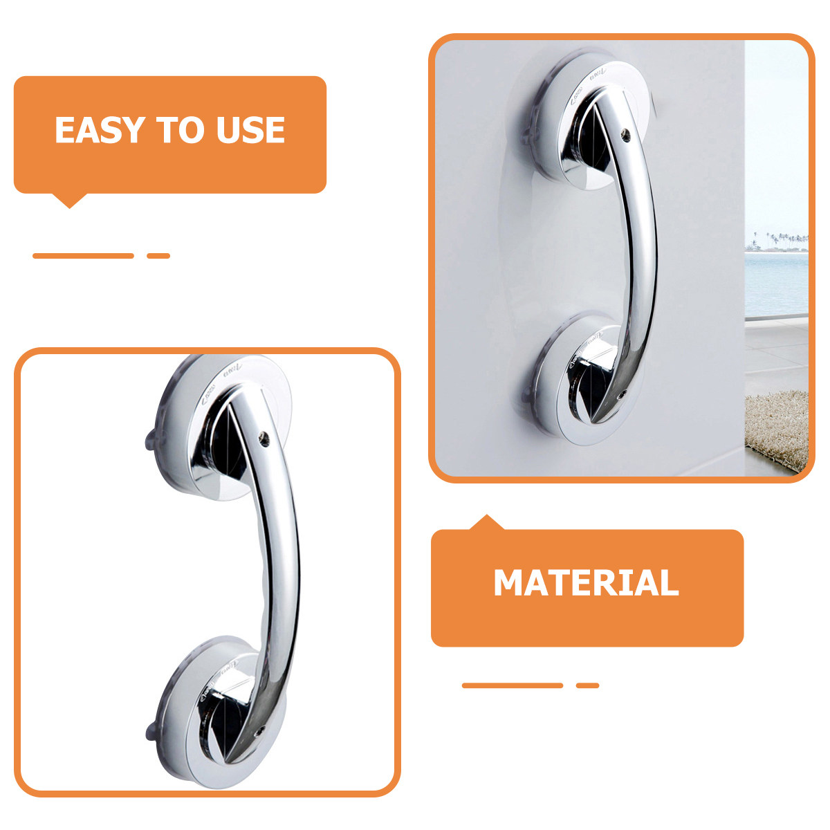Heavy Duty Suction Shower Hand - đánh giá và giá Home Bathroom Grab Bar