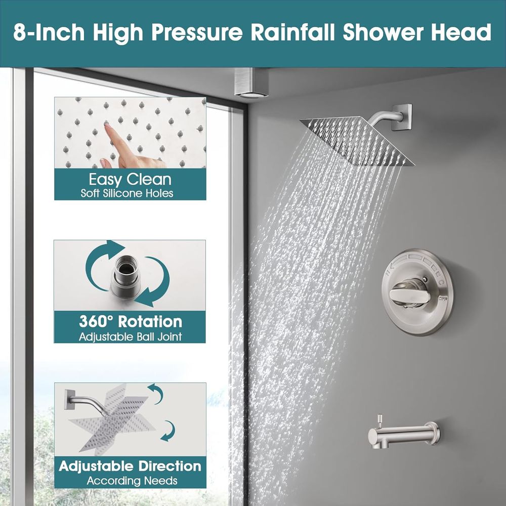 Square Rain Shower Set with 8  - đánh giá và giá Shower Head Rain