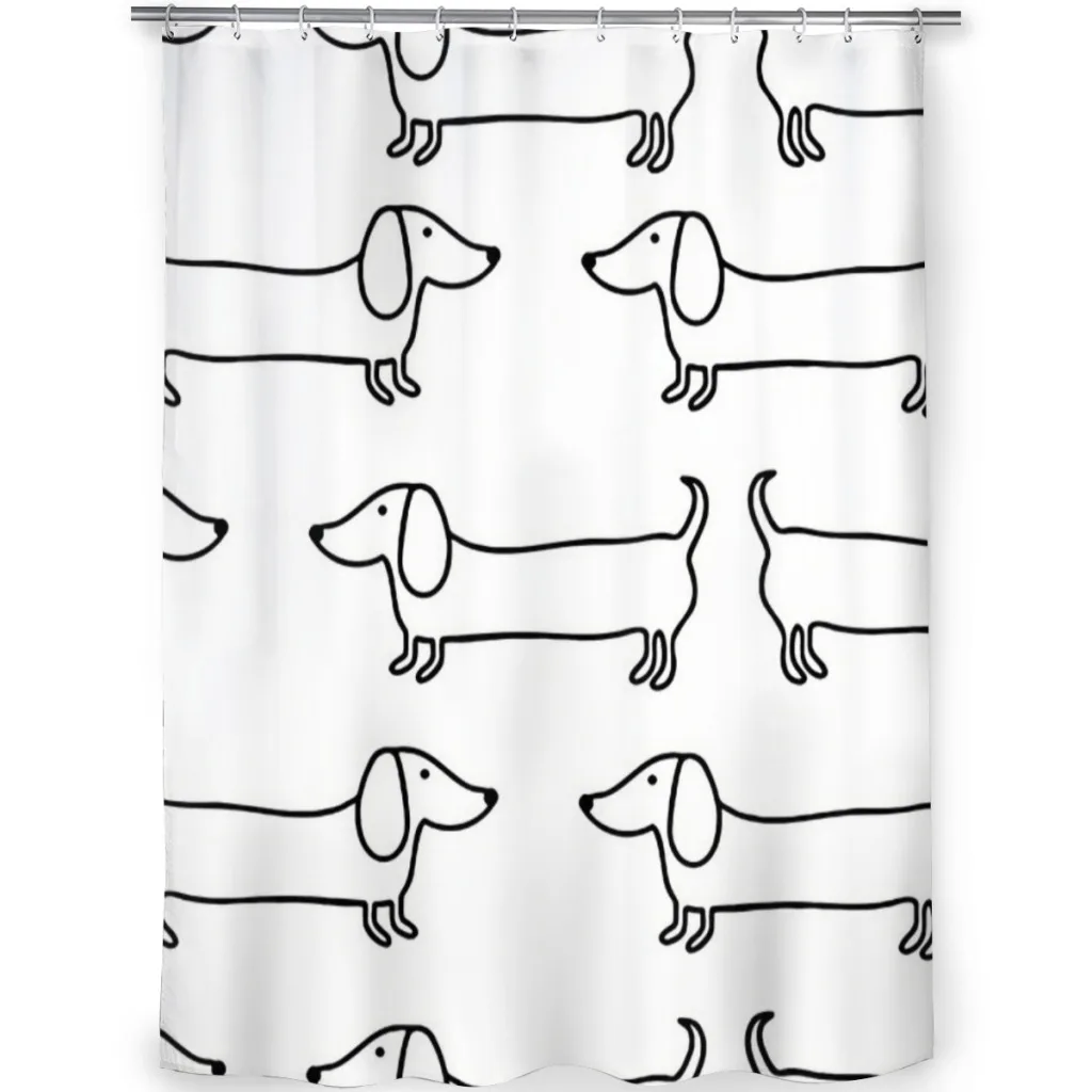 Dachshund Black White Bathroom - đánh giá và giá Home Bathroom Partition