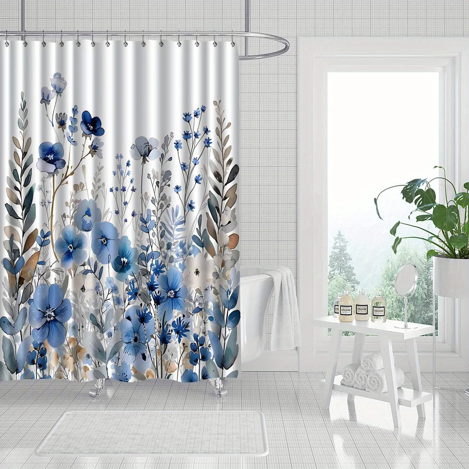 Watercolor Floral Plant Shower - đánh giá và giá Home Bathroom Partition