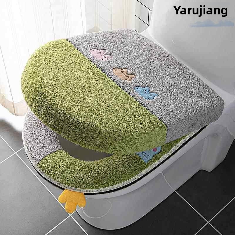 Thick Plush Toilet  Cover Set  - đánh giá và giá Home Bathroom With Two Toilets