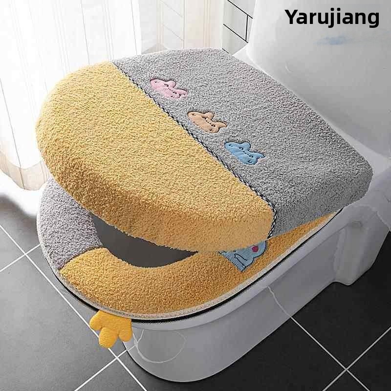 Thick Plush Toilet  Cover Set  - đánh giá và giá Home Bathroom With Two Toilets