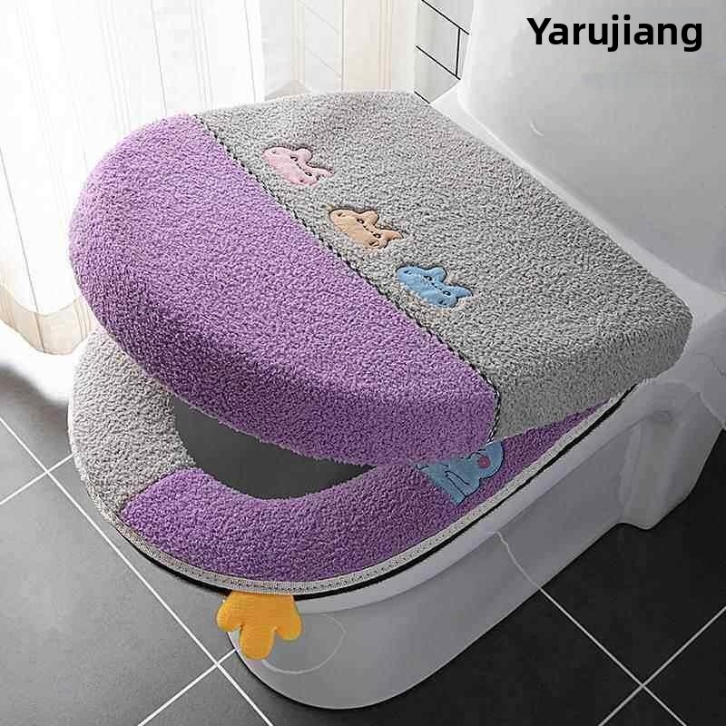 Thick Plush Toilet  Cover Set  - đánh giá và giá Home Bathroom With Two Toilets