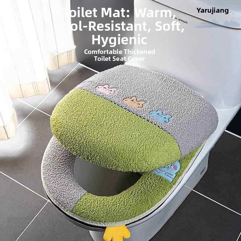 Thick Plush Toilet  Cover Set  - đánh giá và giá Home Bathroom With Two Toilets