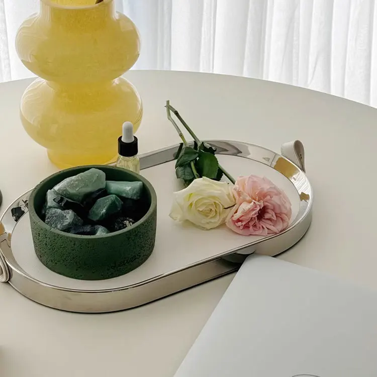 Modern Metal & Leather Oval De - đánh giá và giá Home Bathroom Vanity