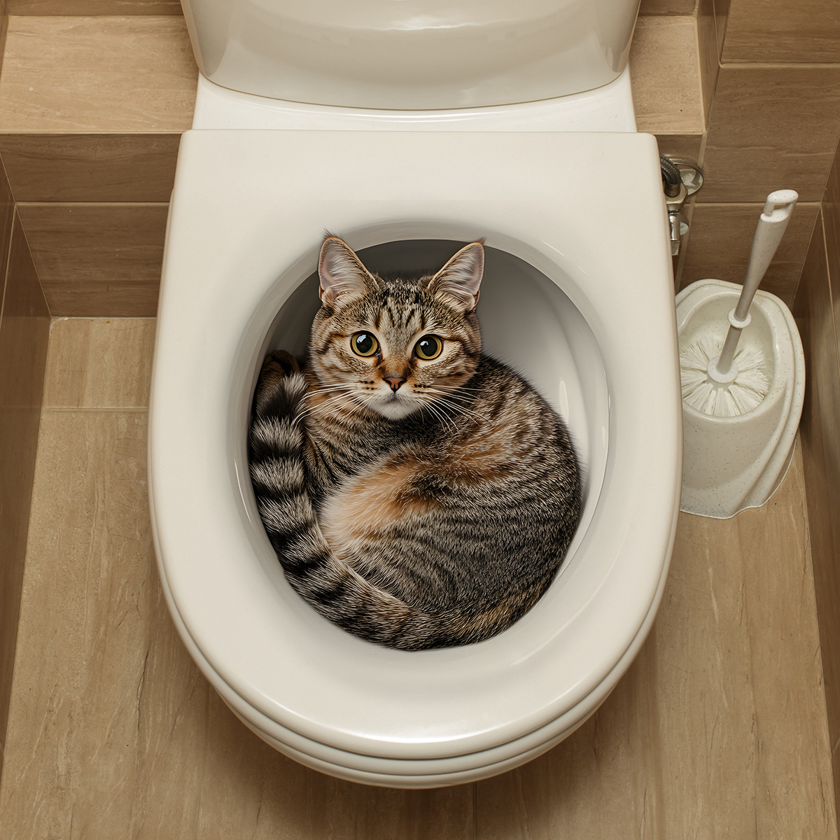 3D Funny Cat Toilet Sticker Ba - đánh giá và giá Home Bathroom Gadgets