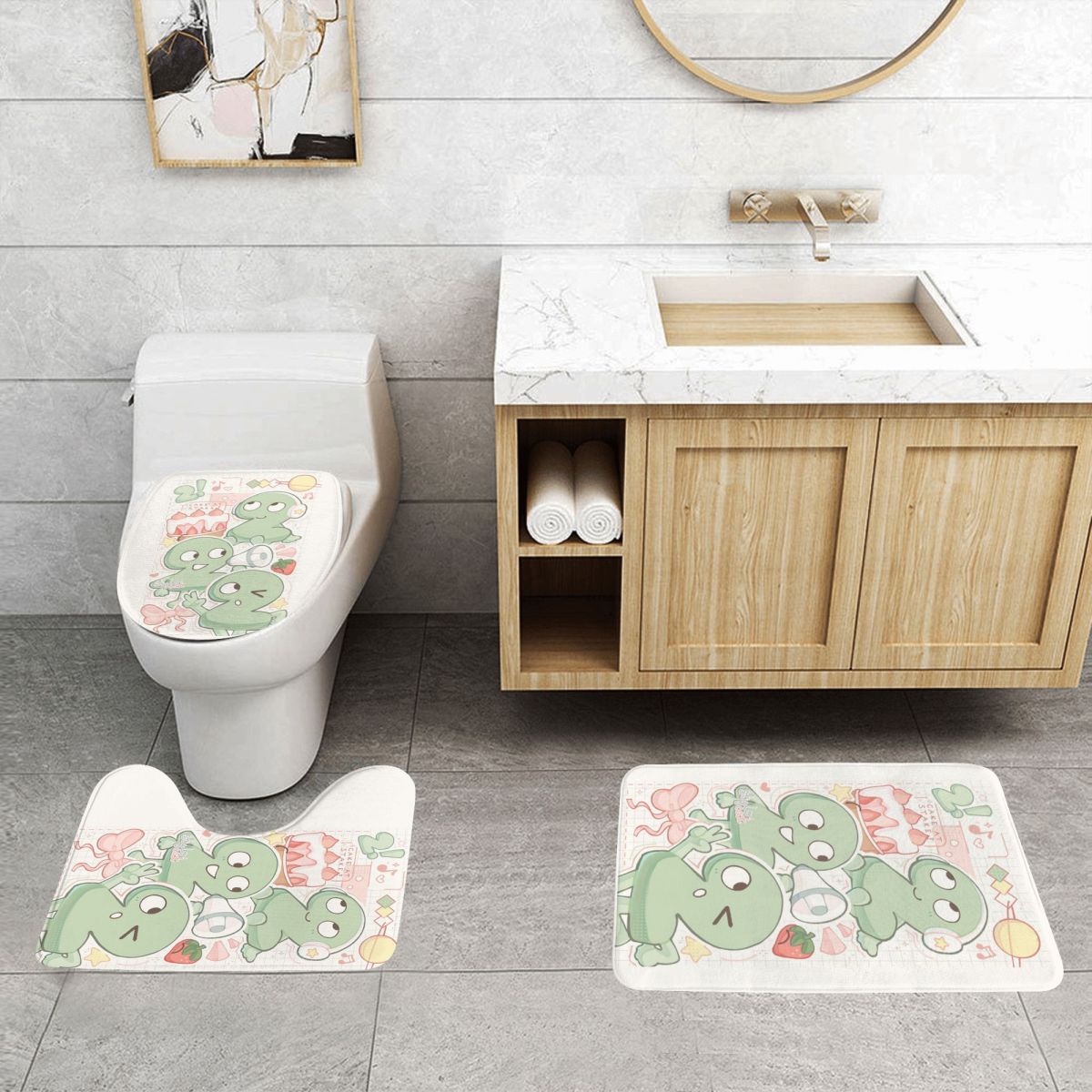 Two Tpot BFDI 3 Pcs Bath Mat B - đánh giá và giá Home Bathroom With Two Toilets