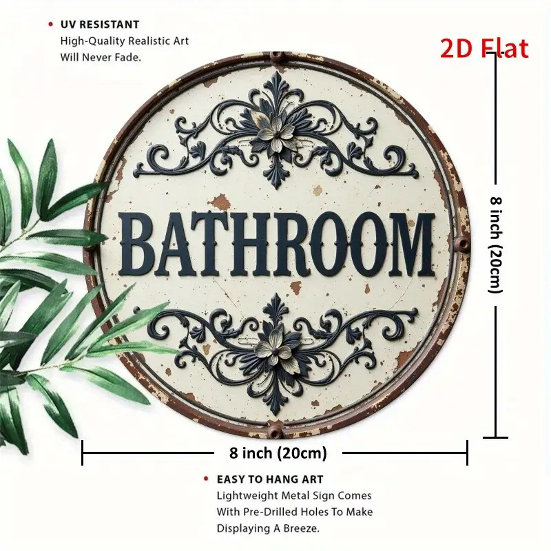 2D Flat, 1pc Vintage Round Met - đánh giá và giá Home Bathroom Name