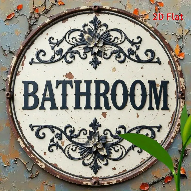 2D Flat, 1pc Vintage Round Met - đánh giá và giá Home Bathroom Name